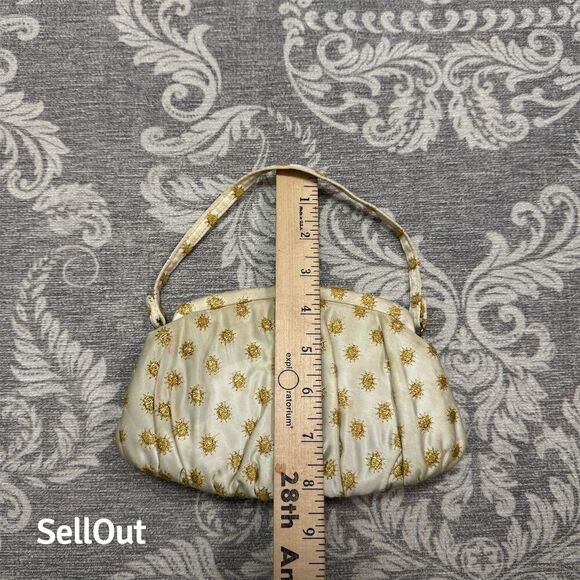 Vintage Garay Cream Floral Embroidered Evening Clutch Handbag for Women OS - Picture 5 of 9